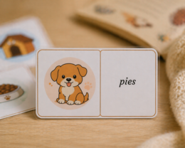 Domino obrazkowo-wyrazowe: pies i akcesoria