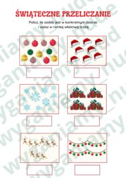 Świąteczne zbiory - wpisywanie liczb w ramki