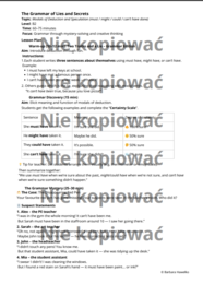 Scenariusz i karta pracy The Grammar of Lies and Secrets – Modals of Deduction (B2)