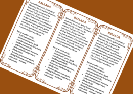 BALLADA – cechy – wklejka - wersja 2 – wklejki - powtórzenie - egzamin - GATUNKI SYNKRETYCZNE