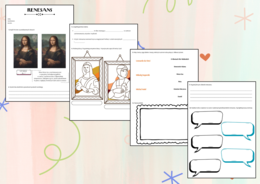 Karta pracy Renesans – sztuka i kreatywne zadania dla klasy 6 (4 strony, 8 ćwiczeń), lekcja historii