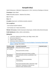 Konspekt lekcji - Akademia Pana Kleksa; niezwykły budynek