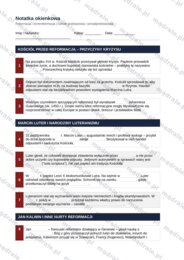 Notatka okienkowa „Reformacja i kontrreformacja” + klucz odpowiedzi