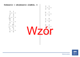 Dodawanie i odejmowanie ułamków | matematyka | 26 kolumn