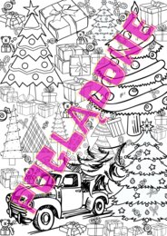 Kolorowanka XXL - zima, choinki