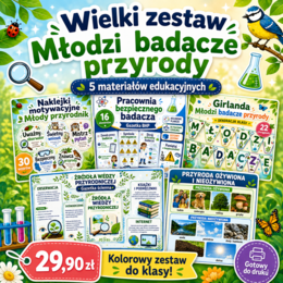 „Młodzi badacze przyrody” – dekoracje, gazetki, plansza i naklejki motywacyjne