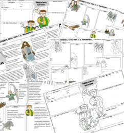 "Hobbit, czyli tam i z powrotem" - 3 karty (puste i uzupełnione)