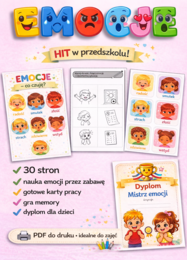 EMOCJE – pakiet edukacyjny (30 stron, karty pracy, memory, dyplom)