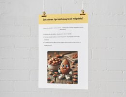 Jak obrać i przechowywać migdały? Plakat edukacyjny.