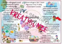 Bezpieczne wakacje wklejka do zeszytu