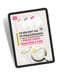 Estetyczne szablony na wypracowania E8 + lista archiwalnych tematów CKE