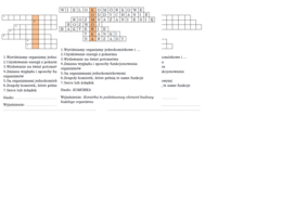 Logogryf dla klasy 4 do tematu "Organizmy mają wspólne cechy"