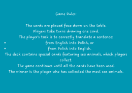 Present Simple /Sea Animals Translation Game – gra językowa (English–Italian)