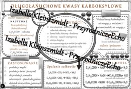Sketchnotka - notatka „Długołańcuchowe kwasy karboksylowe” wykonana w power point do edycji. Chemia 8, „Pochodne węglowodorów”