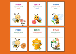 DZIEŃ PSZCZÓŁ - pszczoły – DYPLOMY – 20 wersji – biblioteka – świetlica - przedszkole – dyplom