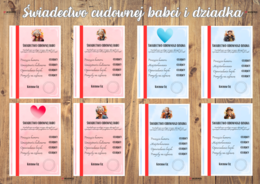 ŚWIADECTWA CUDOWNEJ BABCI I DZIADKA - dzień babci i dziadka