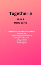 Together 5, Unit 4, body parts (częśći ciała)