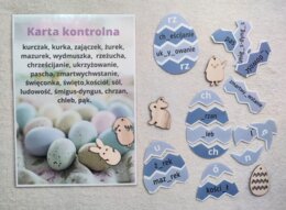 Wielkanoc - ortografia - jajko puzzle