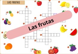 Krzyżówka obrazkowa "Las frutas" (owoce) - z odpowiedziami