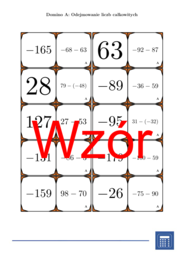 Domino - Odejmowanie liczb całkowitych | matematyka