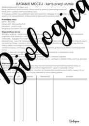 Zabawa w badanie moczu (do tematu o chorobach układu moczowego)