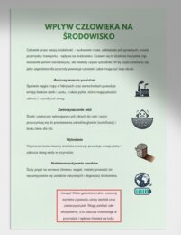 Analiza łańcuchów pokarmowych, sieci troficznych w różnych ekosystemach. Wpływ człowieka na środowisko.