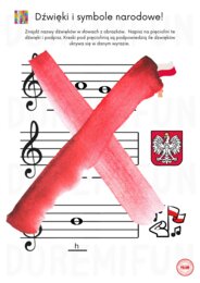 Karta pracy - nazwy dźwięków w symbolach narodowych.