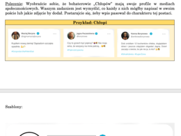 Wpisy w mediach społecznościowych - scenariusz ćwiczenia + szablon