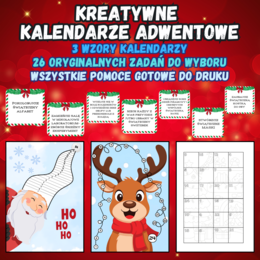 KALENDARZ ADWENTOWY KREATYWNY - 3 wzory, 26 zadań!