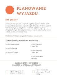 Projekt klasa 4 Planowanie wycieczki