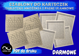 Darmowa tabliczka mnożenia i paski ułamkowe na karteczkach samoprzylepnych - szablony.