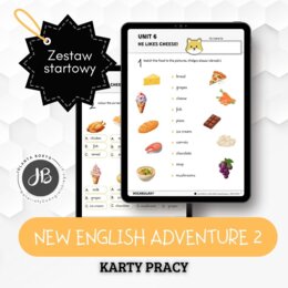 New English Adventure 2 - Unit 6 He likes cheese! - 2 karty pracy