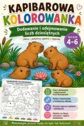 🦫 Kapibarowa kolorowanka matematyczna – dodawanie i odejmowanie liczb dziesiętnych | Klasy 4–6