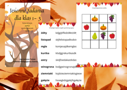 Jesienne zadania na koncentrację dla klas 1-3