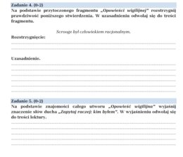 Arkusz egzaminacyjny "Opowieść wigilijna"