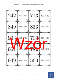 Domino - Dodawanie do 1000 | matematyka