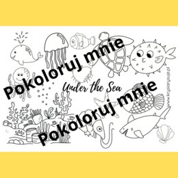 W morzu. Kolorowanka. Under the Sea.