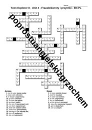 Teen Explorer 8 – Unit 4 – krzyżówki