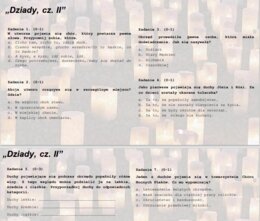 Test wprowadzający/powtórzeniowy do lektury "Dziady, cz. II"
