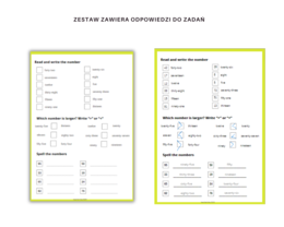 Numbers 1-100 Worksheet - liczby 1-100 po angielsku, karty pracy, ćwiczenia. Dodatkowo gra domino