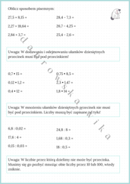 Działania pisemne - ułamki dziesiętne
