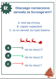 Opowieść wigilijna - stacje zadaniowe (lekcja w ruchu)