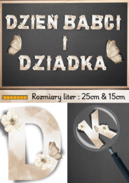 Piękny Napis Dekoracyjny Dzień Babci i Dziadka 🌺 Litery 15cm & 25cm