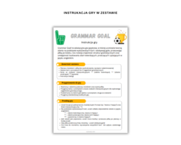 Grammar Goal Eukacyjna Gra Jezykowa do nauki Gramtyka Angielska 11 zagadnień dla fanów Piłki Nożnej Tworzenie zdań
