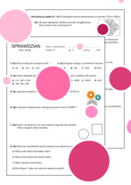 Sprawdzian. Pole koła, długość okręgu. Klasa 8. GWO