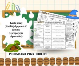 „Hobbit” jako powieść fantasy, gatunek. Karta pracy + propozycja odpowiedzi