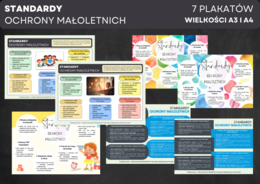Standardy ochrony małoletnich - plakaty = gazetka = A3 i A4 - 7 szt