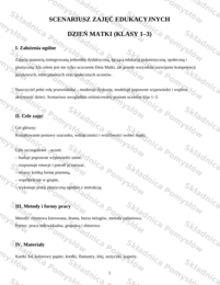 DZIEŃ MATKI – scenariusz zajęć - klasy 1-3; edytowalny; pomysł na zajęcia; konspekt