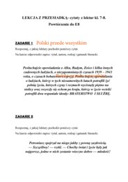 Lekcja z przesiadką- cytaty - Egzamin 8