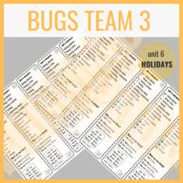 Bugs Team 3 unit 6 HOLIDAYS- zakładki do książki